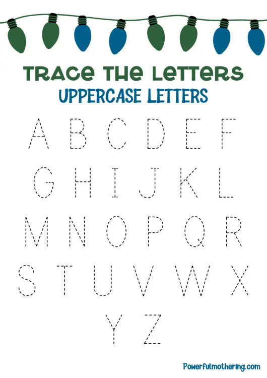 Christmas Preschool Activities trace the letter
