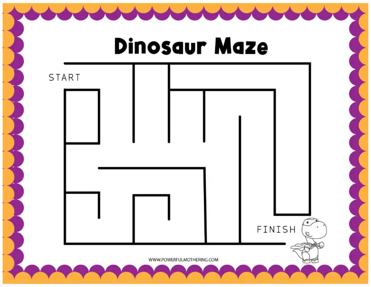 Dinosaur maze Learning Activities 