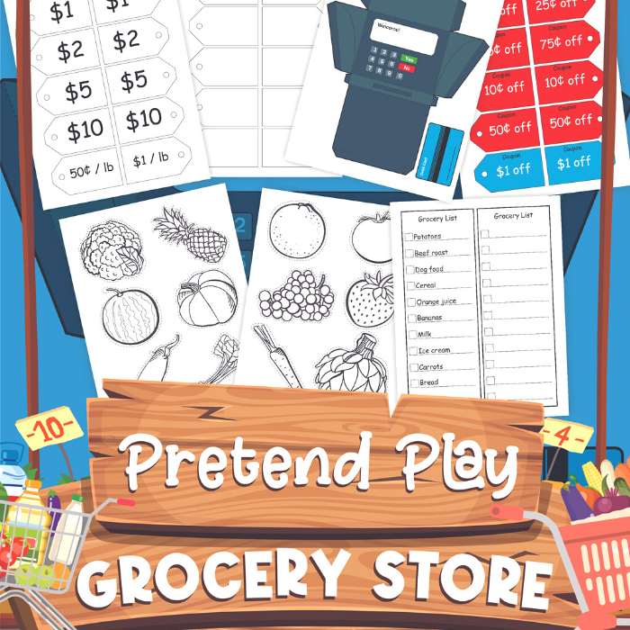 Grocery Store Pretend Play Printables