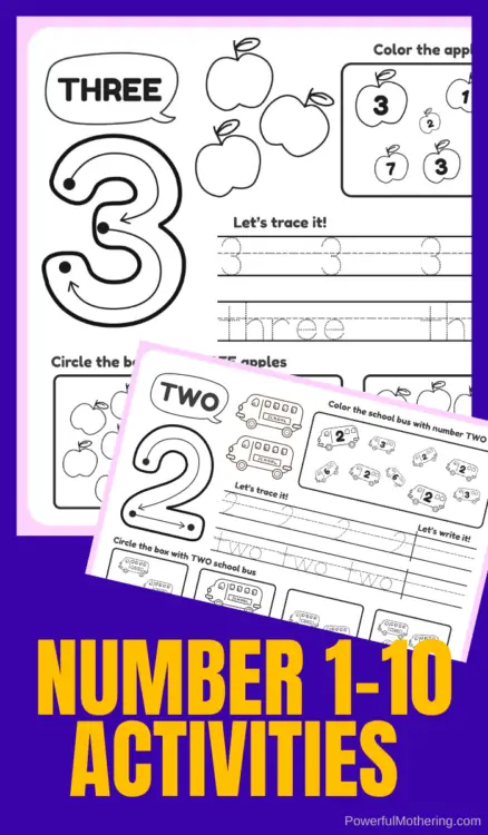 number worksheets for 1 10 powerful mothering