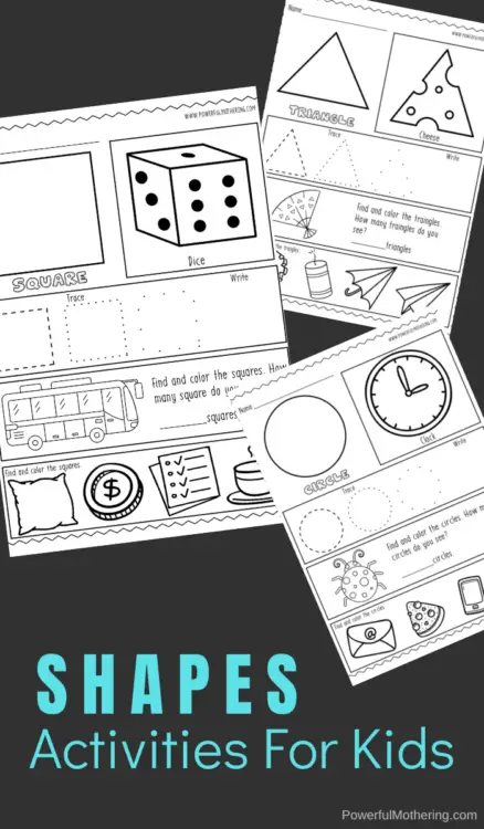 dice shapes worksheets for preschool
