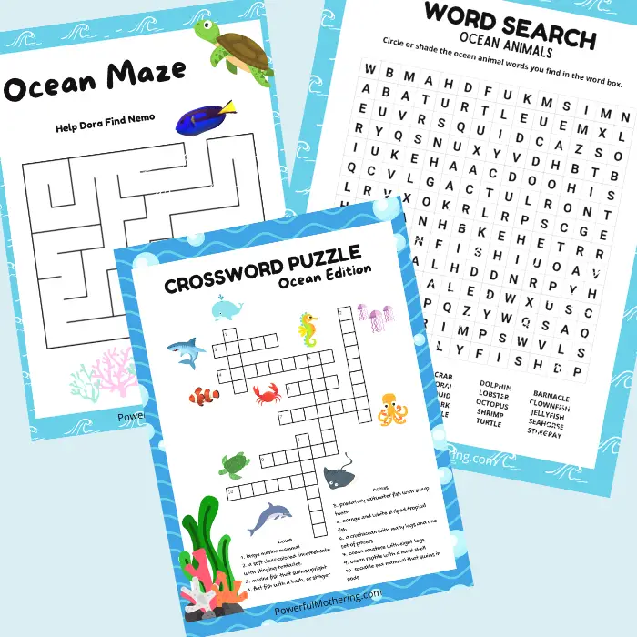 Printable Ocean maze Games