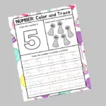 Number Trace & Color Printables