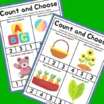 Printable Counting Skills Activity: Count and Choose For Preschoolers