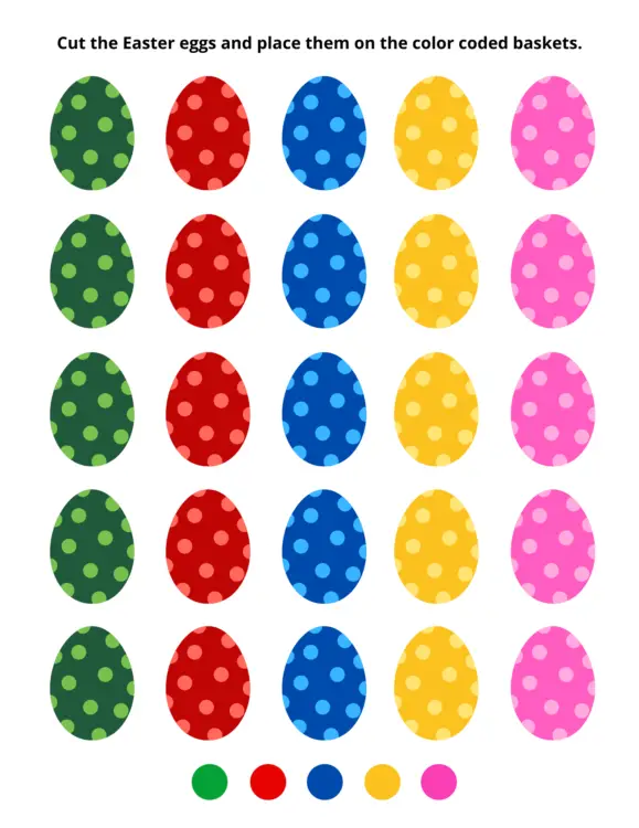 Easter Egg Hunt Printable Game - cut the eggs