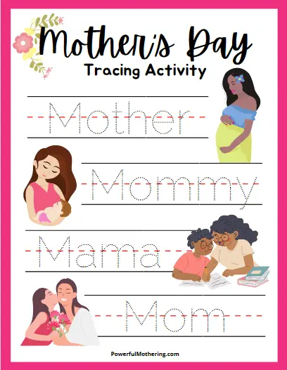 Mother’s Day Printable tracing Activities