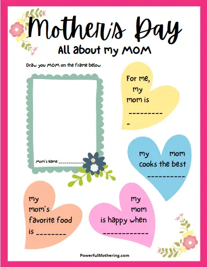 Mother’s Day Printable Activities - All about mother