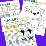 Free Printable Safari Memory Game + Color Pages