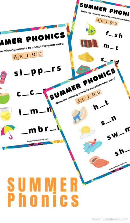 Printable Summer Phonics Activities