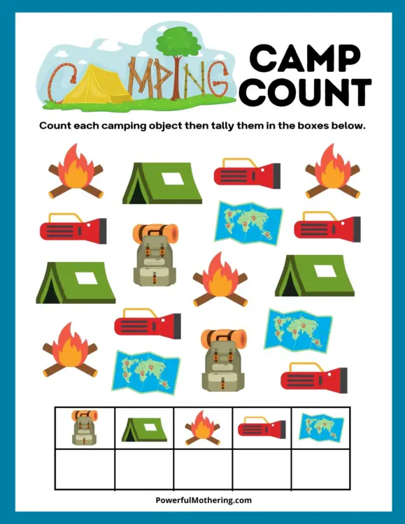 Printable Camping Activities - Camp Count