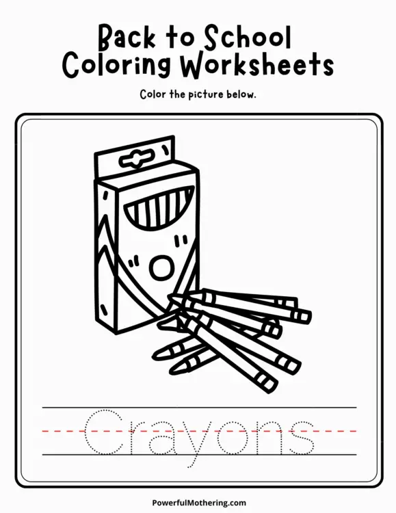 back to school coloring worksheets
