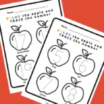 Printable Apple Number Tracing & Coloring