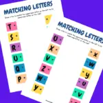 Upper and Lowercase Letter Matching Worksheets