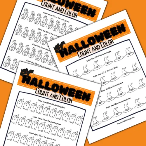 Free Halloween Color and Count printable