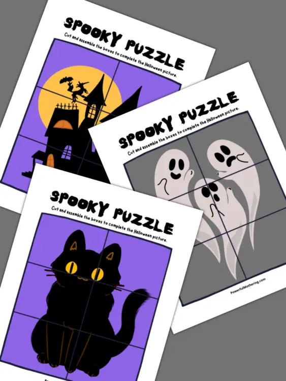 Free work sheets for download - Halloween Puzzles