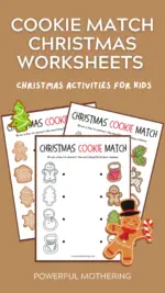 Cookie Match Christmas Worksheets