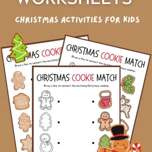 Cookie Match Christmas Worksheets For Kids