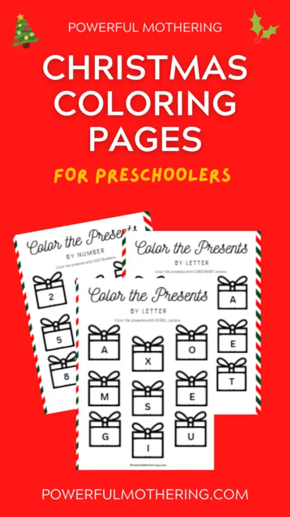 Free printable Christmas coloring pages to practice literacy, numeracy, and more!