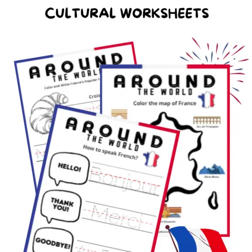 Around The World France printable cultural worksheets