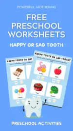 Free Preschool Worksheets – Happy or Sad Tooth