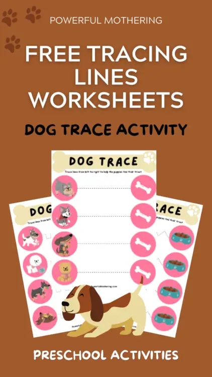 Free line tracing printables - dog trace