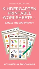 Kindergarten Printable Worksheets – Circle the Odd One Out