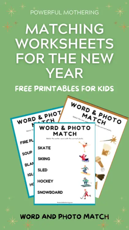 Matching Worksheets For The New Year free printable worksheets