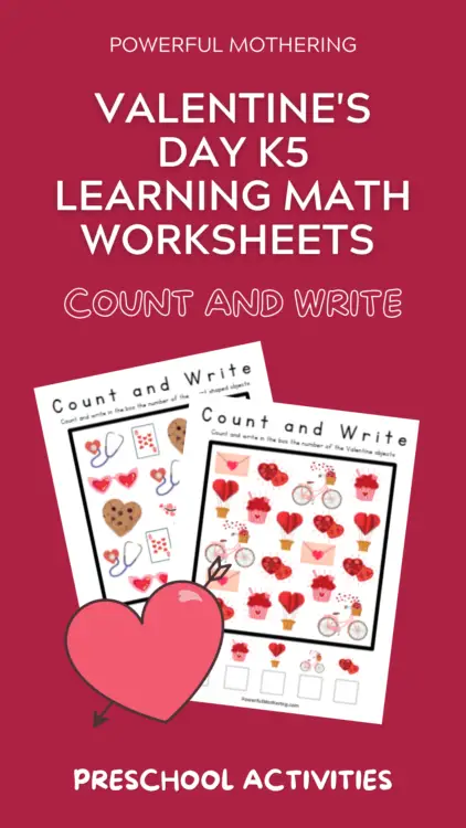 Valentine's themed math worksheets for elementary school students 