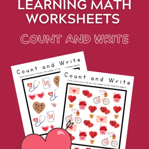 Valentine's themed math worksheets for elementary school students