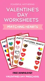 Valentine’s Day Worksheets – Matching Hearts