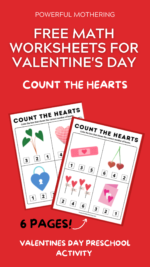 Free Math Worksheets for Valentine’s Day