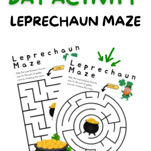 Leprechaun maze activity for preschoolers
