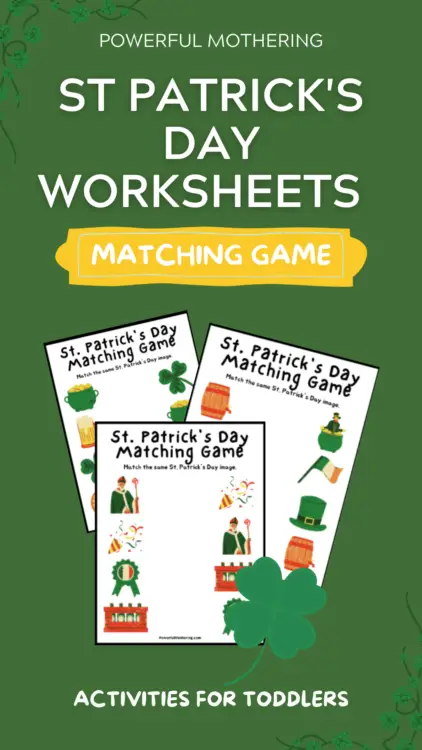 Free St. Patrick's Day worksheets matching game 
