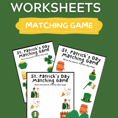 Free St. Patrick's Day worksheets matching game