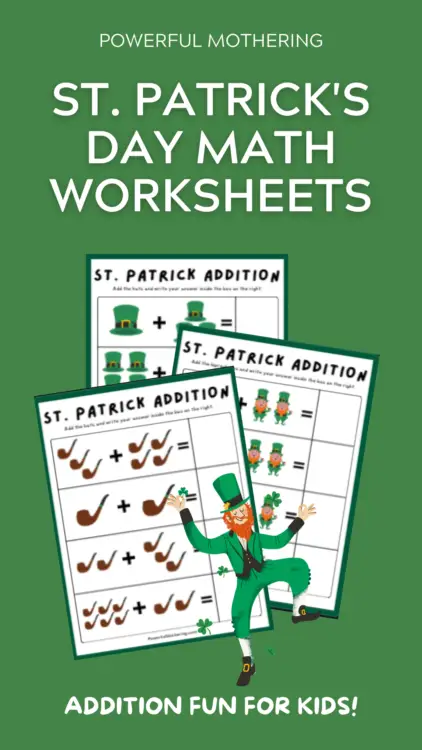St. Patrick's Day math worksheet printables for kids