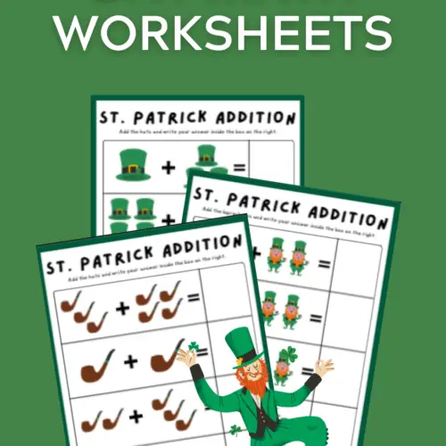 St. Patrick's Day math worksheet printables for kids
