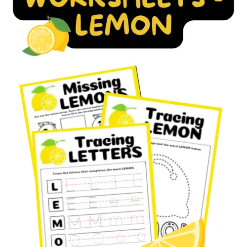 free lemon fruit worksheets for kids