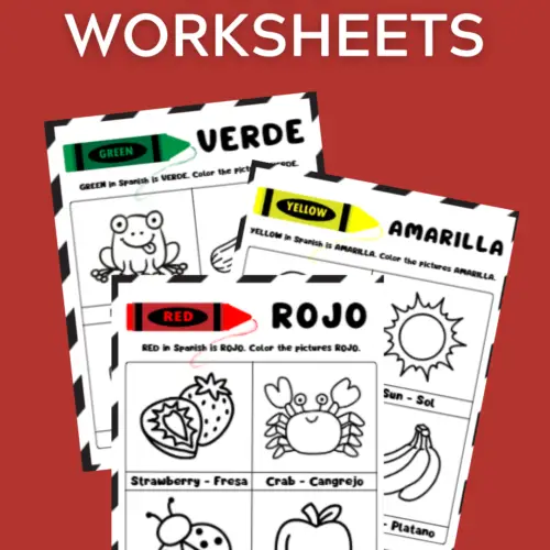 Spanish color worksheets for kids - free bilingual downloadable printables