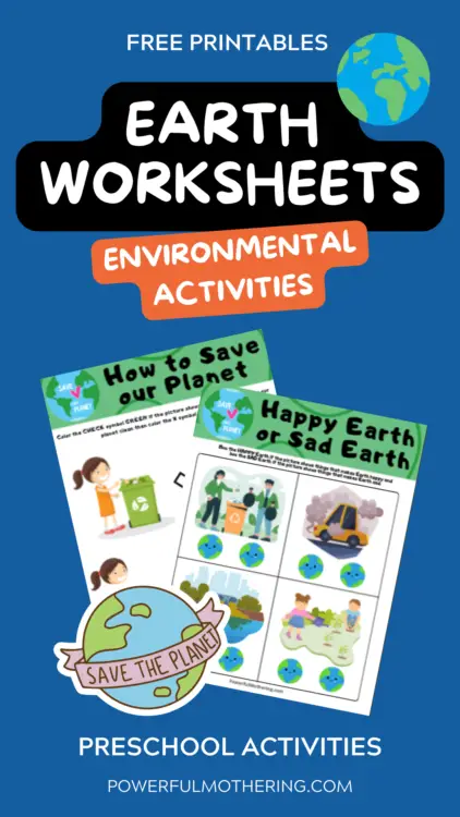 free Earth worksheets for kids for Earth month