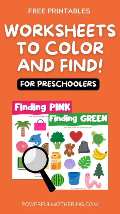 worksheets to color and find for young learners - free and available for download 
