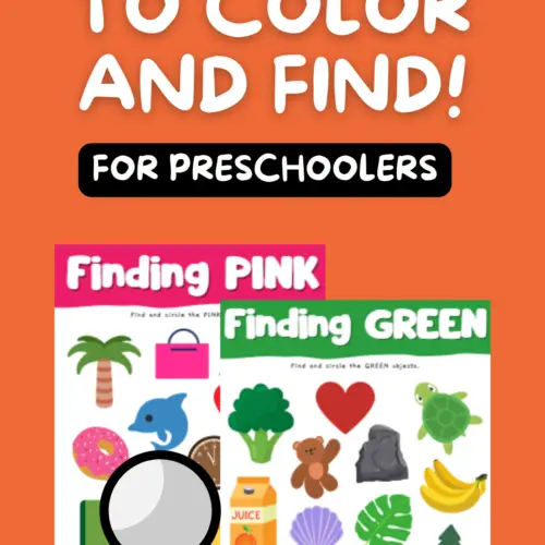 worksheets to color and find for young learners - free and available for download