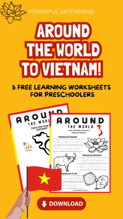 Around the World to Vietnam free printables for kids