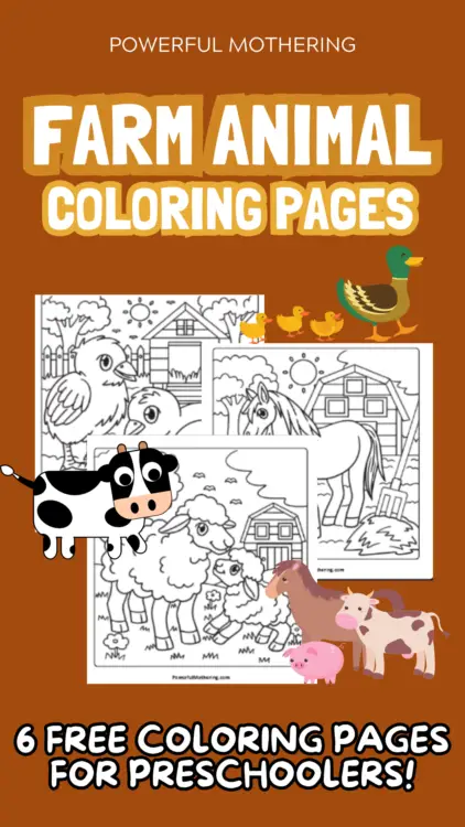 farm animal coloring pages for kids free download