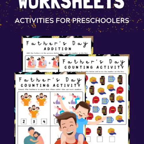 Free math Father's Day worksheets for kids