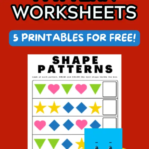 shape pattern worksheets for kids