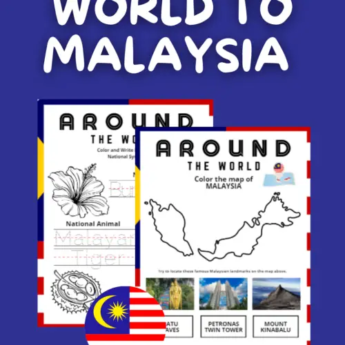 Around the World to Malaysia free worksheets for kids