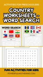 Country Worksheets – Word Search