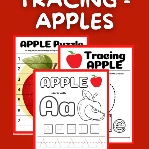 letter a worksheets - apple - for young learners