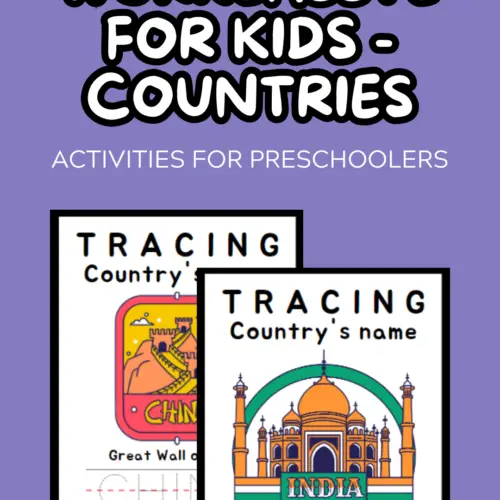 free country tracing worksheets for kids