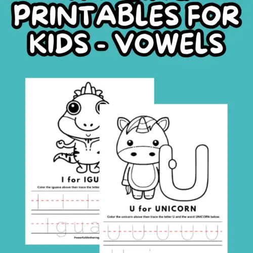 letter tracing printables for kids (vowels)